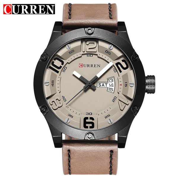 relogios digital quartz leather strap wristwatch curren brand watches for men water resistant display week and date hombre clock, Slivery;brown
relogios digital quartz leather strap wristwatch curren brand watches for men water resistant display week and date hombre clock, Slivery;brown