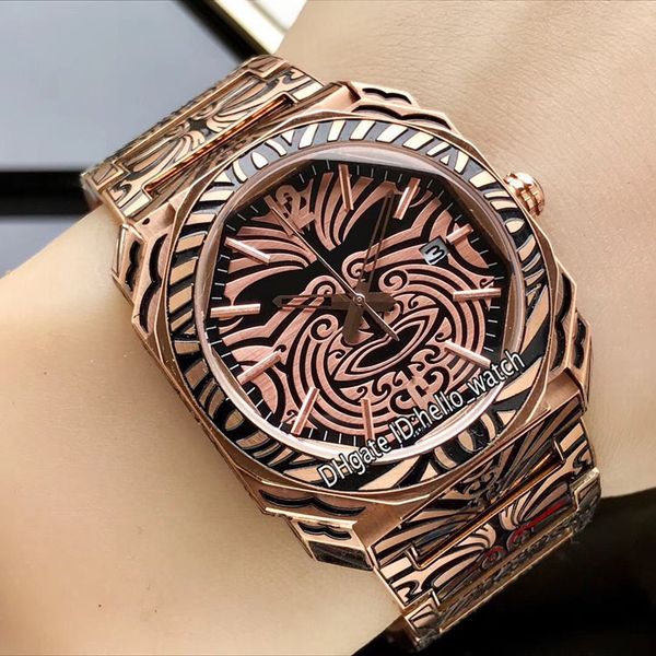 new octo retro carve rose gold case 102249 bgo41bsbld/ab maori black/gold dial swiss quartz stainless steel bracelet sport watches 2 color, Slivery;brown
new octo retro carve rose gold case 102249 bgo41bsbld/ab maori black/gold dial swiss quartz stainless steel bracelet sport watches 2 color, Slivery;brown