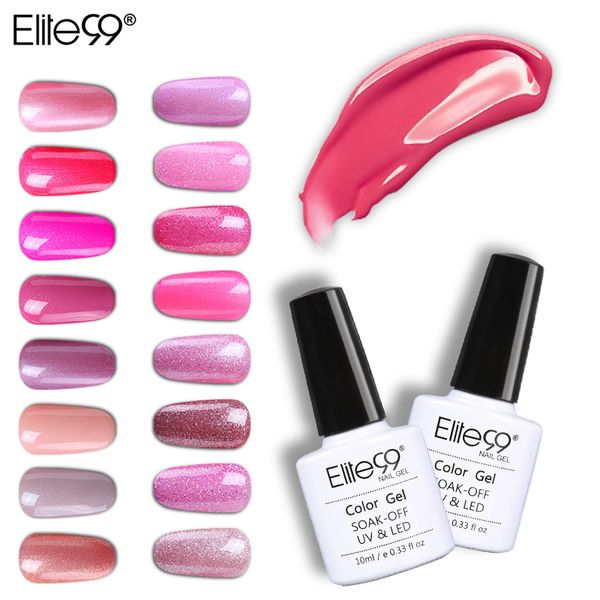 

elite99 10ml magenta series uv gel nail polish long lasting nail polish gel lacquer soak off varnishes for diy art, Red;pink