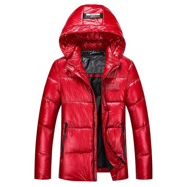 glossy men jacket coats thicken warm winter jackets male parka hooded outwear cotton-padded jacket fashion man clothes, Black 
glossy men jacket coats thicken warm winter jackets male parka hooded outwear cotton-padded jacket fashion man clothes, Black