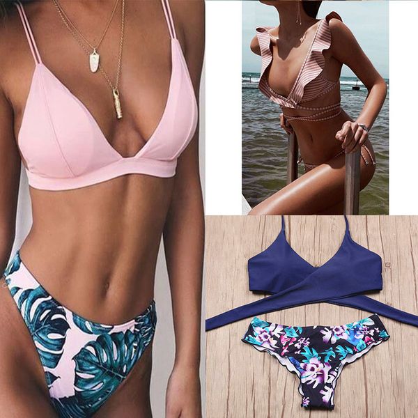2020 bikinis women swimwear push up swimsuit brazilian bikini set printed ruffle halter beach bathing suits swim wear, White;black
2020 bikinis women swimwear push up swimsuit brazilian bikini set printed ruffle halter beach bathing suits swim wear, White;black
