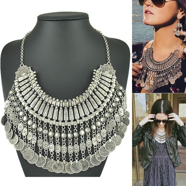 gypsy ethnic boho necklaces retro metal carving coins vintage silver plated statement coin necklaces for women jewelry
gypsy ethnic boho necklaces retro metal carving coins vintage silver plated statement coin necklaces for women jewelry