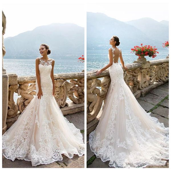 sheer lace appliques slim mermaid wedding dresses sleeveless 2020 garden bridal gowns spring formal long robe de mariee custom formal, White
sheer lace appliques slim mermaid wedding dresses sleeveless 2020 garden bridal gowns spring formal long robe de mariee custom formal, White