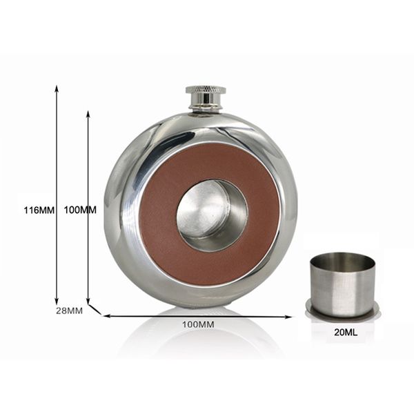 round stainless steel pocket flask with build-in sglass 5oz hip flask mirror polished mini alcohol bottles
round stainless steel pocket flask with build-in sglass 5oz hip flask mirror polished mini alcohol bottles