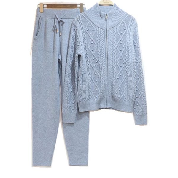 fashion brand winter woolen and cashmere knitted warm suit twist knit sweater + mink cashmere trousers leisure two-piece, White
fashion brand winter woolen and cashmere knitted warm suit twist knit sweater + mink cashmere trousers leisure two-piece, White