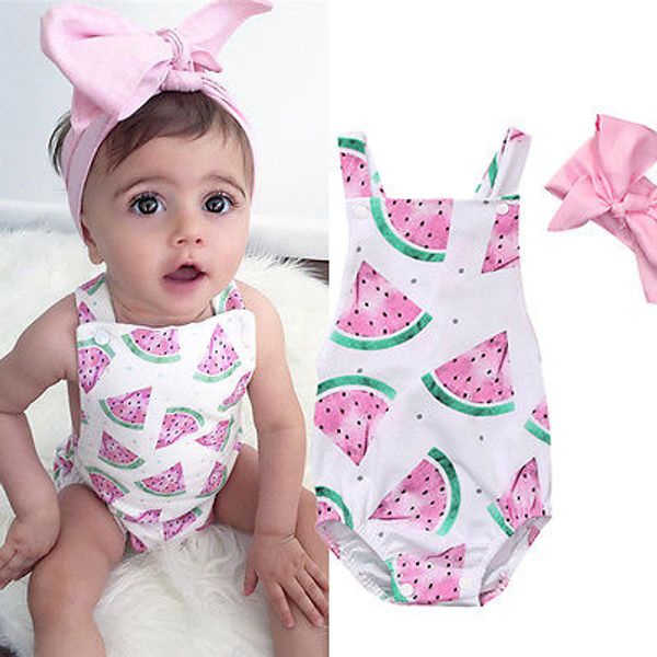 2018 summer cute baby girls romper jumpsuit headband watermelon printed outfits sunsuit set new 0-24m children baby romper short set, Blue
2018 summer cute baby girls romper jumpsuit headband watermelon printed outfits sunsuit set new 0-24m children baby romper short set, Blue