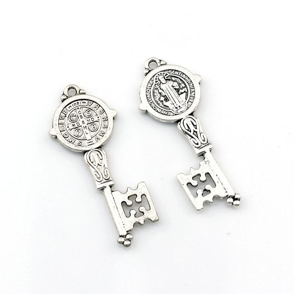 100pcs/lot benedict medal cross key charm pendants alloyhandmade diy jewelry fit pendants necklace 16.5x41mm antique silver a-580, Bronze;silver
100pcs/lot benedict medal cross key charm pendants alloyhandmade diy jewelry fit pendants necklace 16.5x41mm antique silver a-580, Bronze;silver