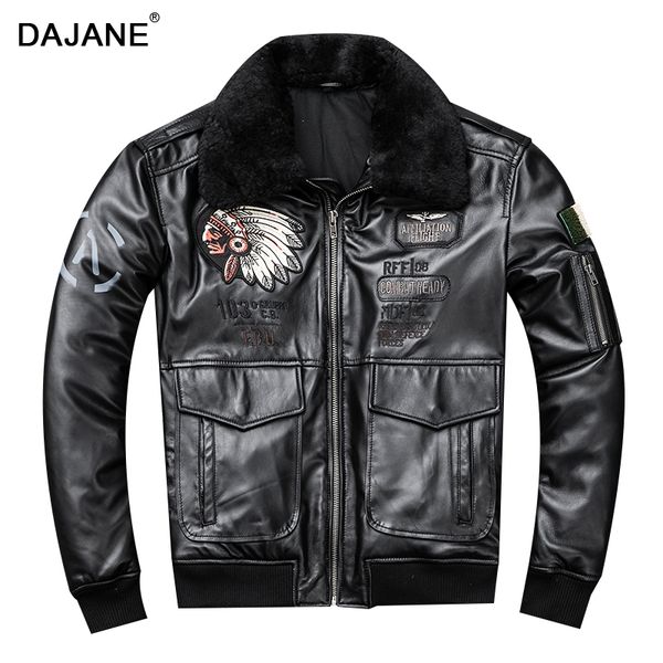 the new head layer sheepskin genuine leather genuine leather men to add more cotton wool collar g1 flight suit locomotive genuin, Black
the new head layer sheepskin genuine leather genuine leather men to add more cotton wool collar g1 flight suit locomotive genuin, Black