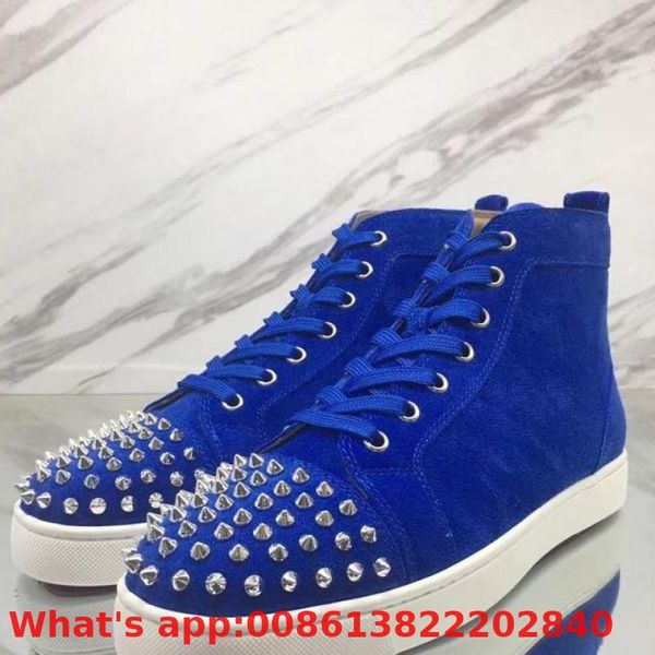 high cut leisure shoes blue silver rivets front fashion red bottom for men sneakers leather loafers casual flat 2018, Black
high cut leisure shoes blue silver rivets front fashion red bottom for men sneakers leather loafers casual flat 2018, Black