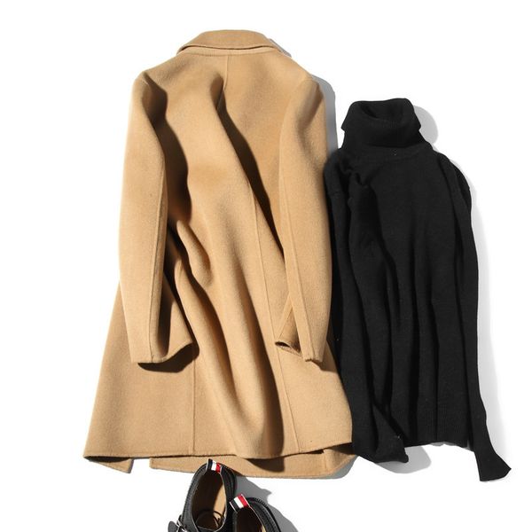 men's wool & blends 100%wool coat handmade double-sided spring autumn long man jacket plus size ocercoat erkek kaban lm18-1011 kj1559, Black 
men's wool & blends 100%wool coat handmade double-sided spring autumn long man jacket plus size ocercoat erkek kaban lm18-1011 kj1559, Black