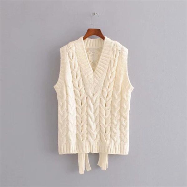 women's new school style in autumn 2019 loose v-neck sleeveless knitting vest 02893103712, White;black
women's new school style in autumn 2019 loose v-neck sleeveless knitting vest 02893103712, White;black