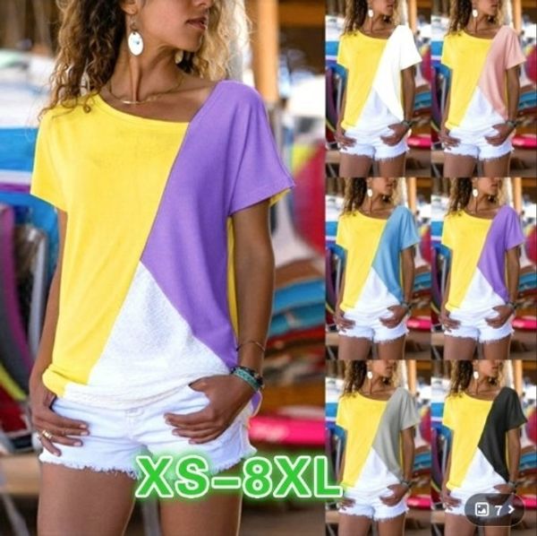 2019 contrast color short sleeve stitching coat women's 2019 contrast color short sleeve stitching coat t-shirt t-shirt women's to, White
2019 contrast color short sleeve stitching coat women's 2019 contrast color short sleeve stitching coat t-shirt t-shirt women's to, White