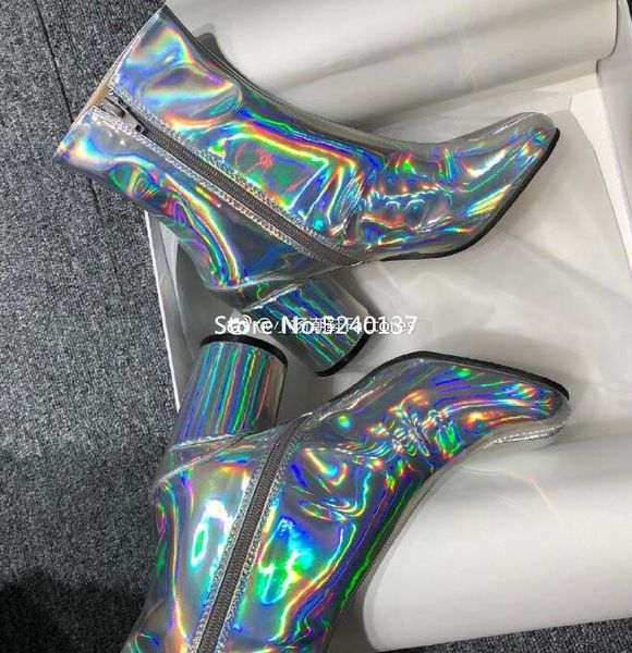 fashion designer split toe matte/patent leather women short boots chunky heel genuine leather botas femme, Black
fashion designer split toe matte/patent leather women short boots chunky heel genuine leather botas femme, Black