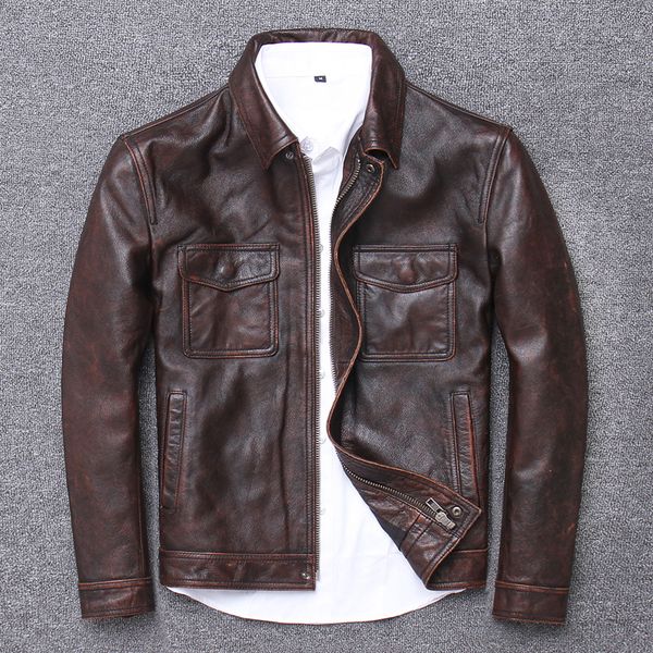 men's leather & faux mens jackets motorcycle stand collar zipper pockets male genuine jacket biker fashion outerwear, Black
men's leather & faux mens jackets motorcycle stand collar zipper pockets male genuine jacket biker fashion outerwear, Black