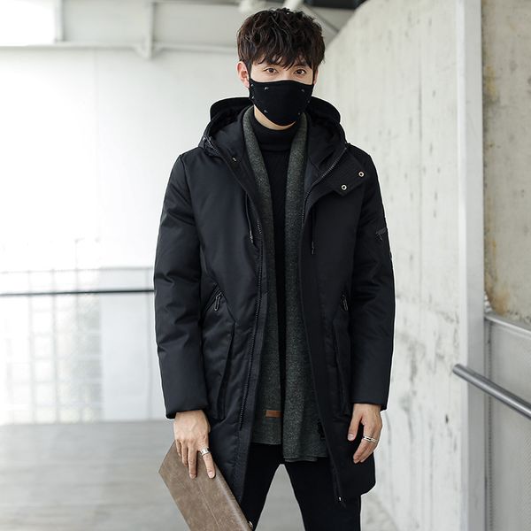 winter new style men's hooded down jacket fashion casual men white duck down mid-length warm solid color coat men's, Black
winter new style men's hooded down jacket fashion casual men white duck down mid-length warm solid color coat men's, Black