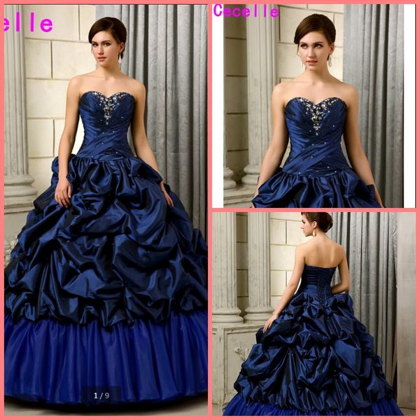 2019 ball gown navy blue pick-ups beaded prom dress strapless with sweetheart neck pleated princess puffy prom gowns sale, Black
2019 ball gown navy blue pick-ups beaded prom dress strapless with sweetheart neck pleated princess puffy prom gowns sale, Black