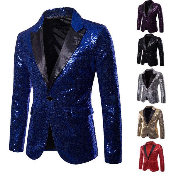 men blazer sequin stage performer formal host suit bridegroom tuxedos star suit coat male costume prom wedding groom outfit, White;black
men blazer sequin stage performer formal host suit bridegroom tuxedos star suit coat male costume prom wedding groom outfit, White;black