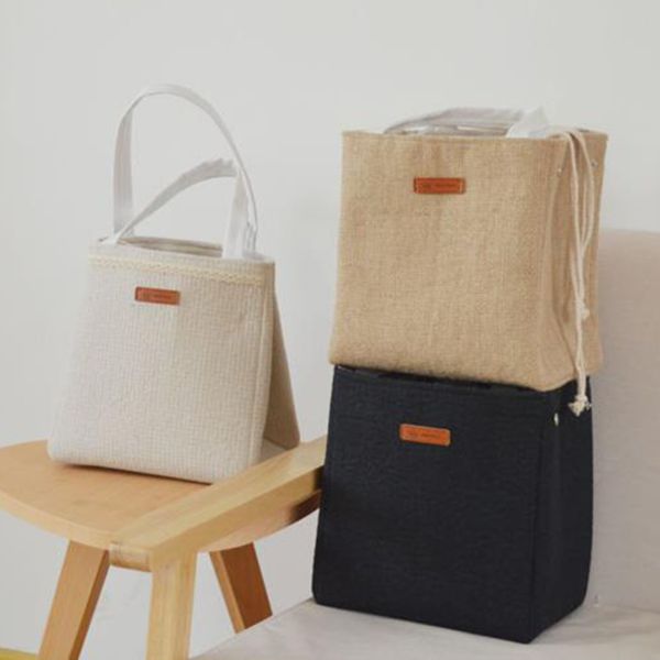 lunch bag cotton linen insulation insulation lunch box bag picnic refrigerated tote, Blue;pink 
lunch bag cotton linen insulation insulation lunch box bag picnic refrigerated tote, Blue;pink