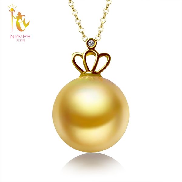 nymph 18k pearl necklace jewelry south sea golden pearl pendant fine jewelry for women d307, Silver
nymph 18k pearl necklace jewelry south sea golden pearl pendant fine jewelry for women d307, Silver