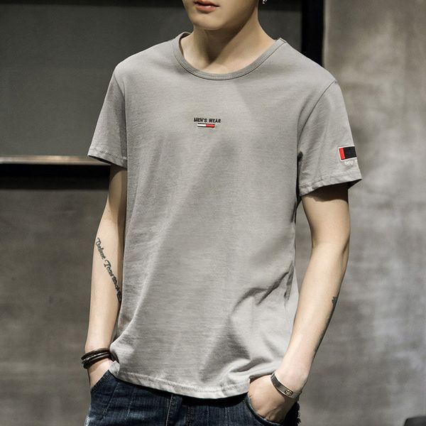short sleeve t-shirt men 2019 new style summer wear cool handsome embroidery clothes youth loose-fit t-shirt base shirt fashion, White;black
short sleeve t-shirt men 2019 new style summer wear cool handsome embroidery clothes youth loose-fit t-shirt base shirt fashion, White;black