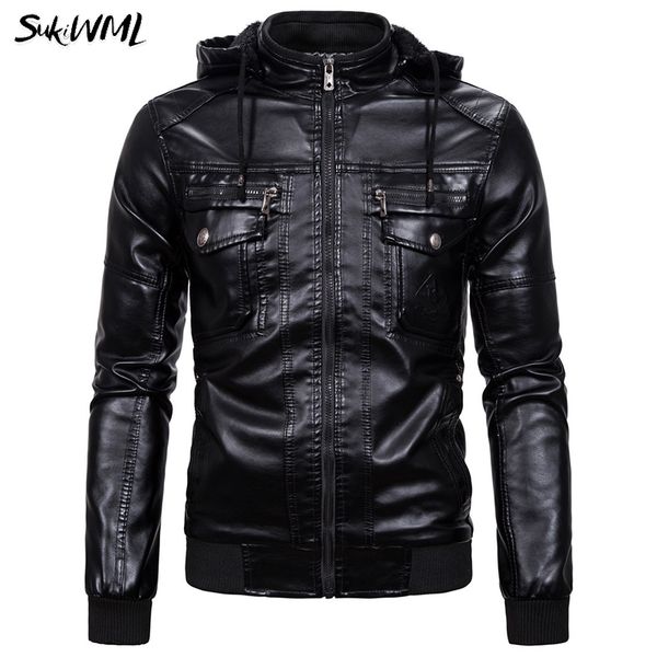 sukiwml motorcycle leather jacket 2019 new hooded faux leather jacket men winter fleece bomber pilot jackets size s-xxxl, Black
sukiwml motorcycle leather jacket 2019 new hooded faux leather jacket men winter fleece bomber pilot jackets size s-xxxl, Black