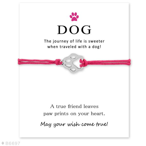 new cartoon dog paw handmade rope charm bracelets for women men friendship statement wish jewelry gift with card, Golden;silver
new cartoon dog paw handmade rope charm bracelets for women men friendship statement wish jewelry gift with card, Golden;silver