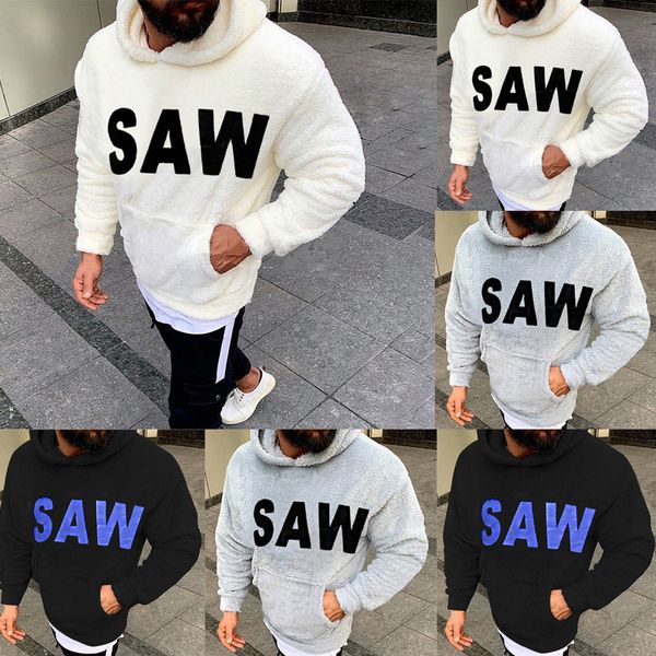 men's new fashion casual letter printed suede long sleeve sweater blouse, White;black
men's new fashion casual letter printed suede long sleeve sweater blouse, White;black