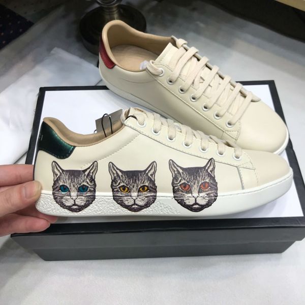 2019 genuine leather cat flats designer sneakers men women classic casual shoes ace white leather with green red web gold thread-embroidered, Black
2019 genuine leather cat flats designer sneakers men women classic casual shoes ace white leather with green red web gold thread-embroidered, Black