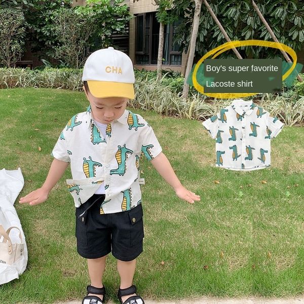 chen ma's boy's wear handsome boy baby's full print small crocodile fashionable children's short sleeve shirt shirt, White;black
chen ma's boy's wear handsome boy baby's full print small crocodile fashionable children's short sleeve shirt shirt, White;black
