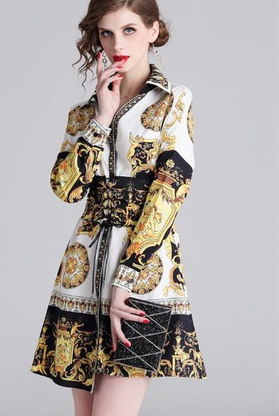 white yellow scarf printed long sleeve shirt dresses summer lapel neck 2019 street style dresses hi-lo knee-length skirts with waistband, Black;pink
white yellow scarf printed long sleeve shirt dresses summer lapel neck 2019 street style dresses hi-lo knee-length skirts with waistband, Black;pink