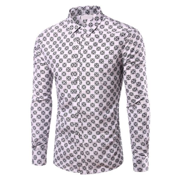 2019 men fashion casual long sleeved printed shirt slim fit male social business dress shirt brand men clothing soft comfortable, White;black
2019 men fashion casual long sleeved printed shirt slim fit male social business dress shirt brand men clothing soft comfortable, White;black