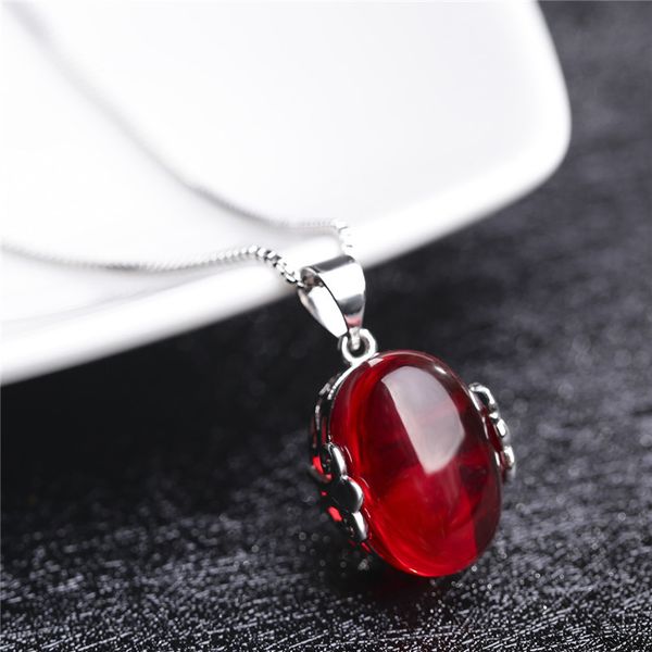 pure white copper necklace female ruby pendant chalcedony japanese and korean style clavicle chain women, Silver
pure white copper necklace female ruby pendant chalcedony japanese and korean style clavicle chain women, Silver