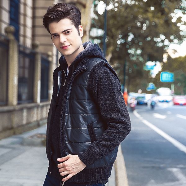 cheney's winter and autumn sweater, men's knitted sweater, plush and thick long-sleeved waistcoat cotton suit, Black;white
cheney's winter and autumn sweater, men's knitted sweater, plush and thick long-sleeved waistcoat cotton suit, Black;white