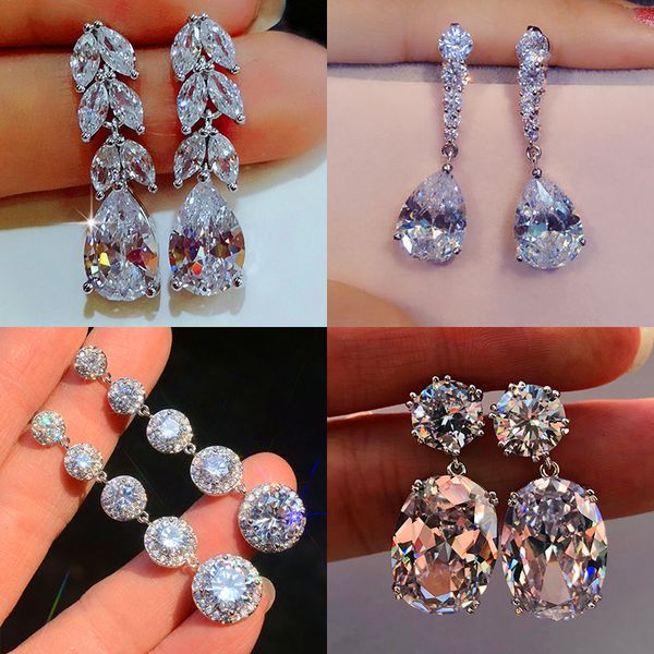 luxury female oval leaf water drop earrings fashion 925 silver zircon stone earrings crystal long dangle earrings for women
luxury female oval leaf water drop earrings fashion 925 silver zircon stone earrings crystal long dangle earrings for women