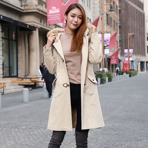 corduroy women's dress spring and autumn trench coat 2019 new style mid-length hooded fur collar waist hugging loose-fit coat, Blue;black
corduroy women's dress spring and autumn trench coat 2019 new style mid-length hooded fur collar waist hugging loose-fit coat, Blue;black
