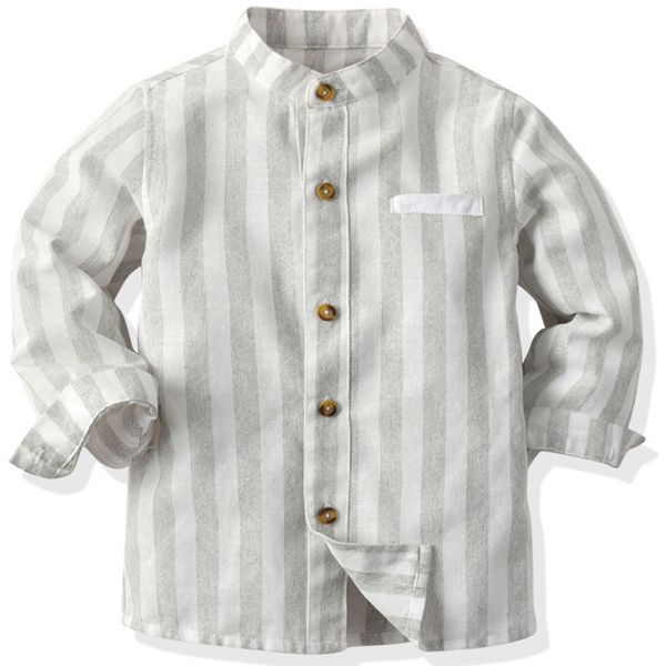 new boy fashion shirt autumn boys formal dress striped gray long sleeve shirt casual single breast summer, White;black
new boy fashion shirt autumn boys formal dress striped gray long sleeve shirt casual single breast summer, White;black