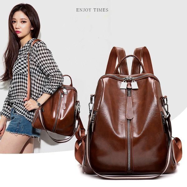 2019 new fashion pu leather women backpack female waterproof oil wax women leather backpack shoulder bag mochila feminina
2019 new fashion pu leather women backpack female waterproof oil wax women leather backpack shoulder bag mochila feminina