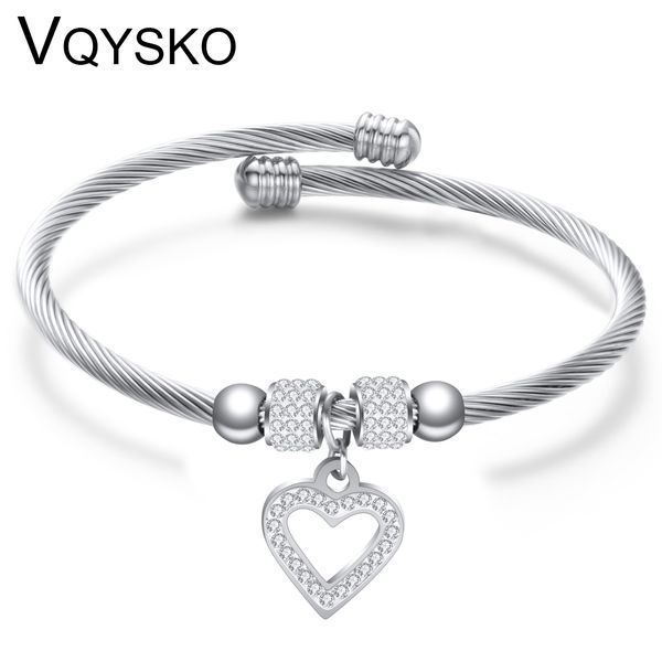 fashion heart charm beads bracelet for women accessories new stainless steel diy beaded jewelry bangle bracelets with crystals, Black
fashion heart charm beads bracelet for women accessories new stainless steel diy beaded jewelry bangle bracelets with crystals, Black