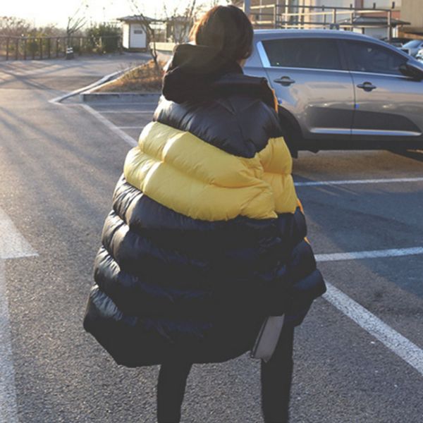 fashion yellow lapel long sleeve stitching contrast color loose plus woman cotton coat fashion tide winter jacket new td157, Black
fashion yellow lapel long sleeve stitching contrast color loose plus woman cotton coat fashion tide winter jacket new td157, Black