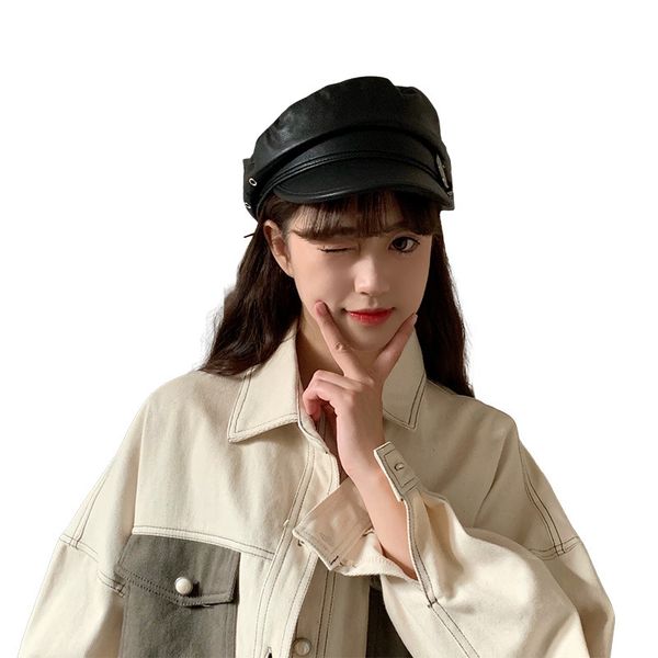 net red ins female autumn and winter korean version of the custom octagonal cap pu leather personality simple european and american beret wi, Blue;gray
net red ins female autumn and winter korean version of the custom octagonal cap pu leather personality simple european and american beret wi, Blue;gray