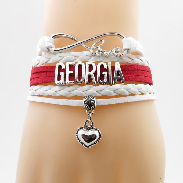 infinity love georgia bracelet georgia country flag bracelet heart charm leather wrap bracelet & bangle for woman and man, Golden;silver
infinity love georgia bracelet georgia country flag bracelet heart charm leather wrap bracelet & bangle for woman and man, Golden;silver