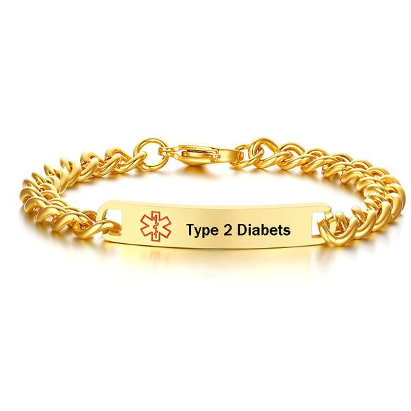 personalized diabetic id bracelet alert bangle stainless steel curb chain link for men jewelry, Black
personalized diabetic id bracelet alert bangle stainless steel curb chain link for men jewelry, Black