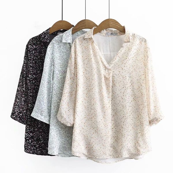 women's blouses & shirts 2021 fashion brand oversize plus size shirt print casual three quarter v-neck, White
women's blouses & shirts 2021 fashion brand oversize plus size shirt print casual three quarter v-neck, White