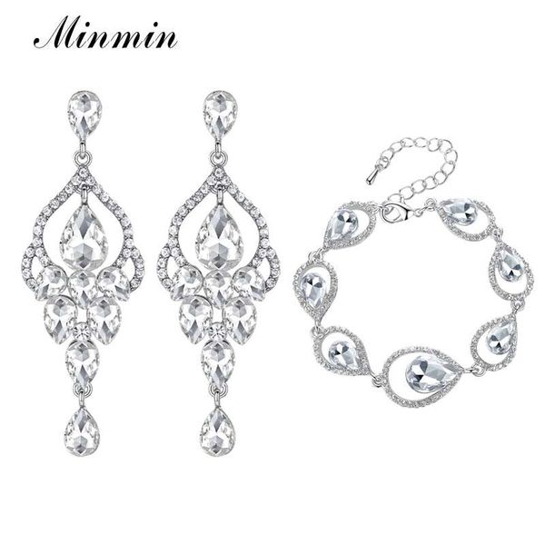 minmin teardrop crystal wedding earrings bracelet set for women luxury silver color bridal jewelry set party jewelry eh425+sl103
minmin teardrop crystal wedding earrings bracelet set for women luxury silver color bridal jewelry set party jewelry eh425+sl103
