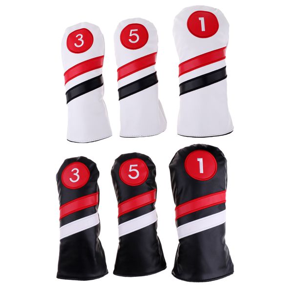 1pc or 3pcs waterproof pu golf club headcovers #1 3 5 driver fairway wood head protective covers protectors - universal fit
1pc or 3pcs waterproof pu golf club headcovers #1 3 5 driver fairway wood head protective covers protectors - universal fit