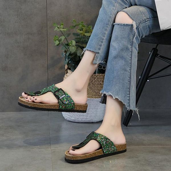 fashion sandals womens cross toe double buckle strap summer comfort female flip flops sequined beach shoes flat sandals slippers, Black
fashion sandals womens cross toe double buckle strap summer comfort female flip flops sequined beach shoes flat sandals slippers, Black