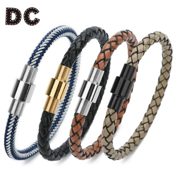 dc men punk black brown genuine leather bracelet for men stainless steel magnetic clasp fashion braided bangles fashion jewelry
dc men punk black brown genuine leather bracelet for men stainless steel magnetic clasp fashion braided bangles fashion jewelry