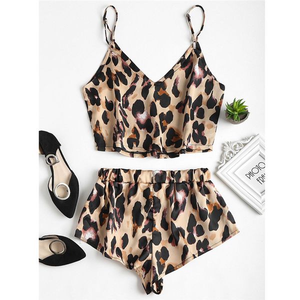 fashion pyjamas for women summer pajamas woman set leopard shorts and home clothes pizama damska sleepwear, Black;red
fashion pyjamas for women summer pajamas woman set leopard shorts and home clothes pizama damska sleepwear, Black;red