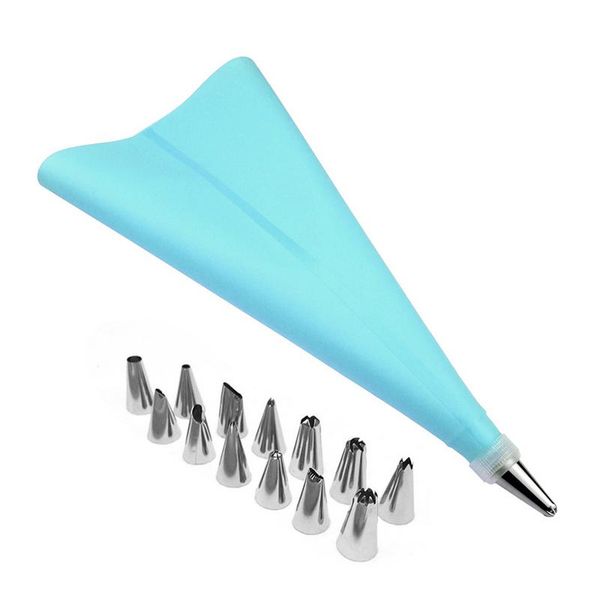16 pcs/set silicone icing piping cream pastry bag +14pcs stainless steel nozzle pastry tips converter diy cake decorating tools
16 pcs/set silicone icing piping cream pastry bag +14pcs stainless steel nozzle pastry tips converter diy cake decorating tools