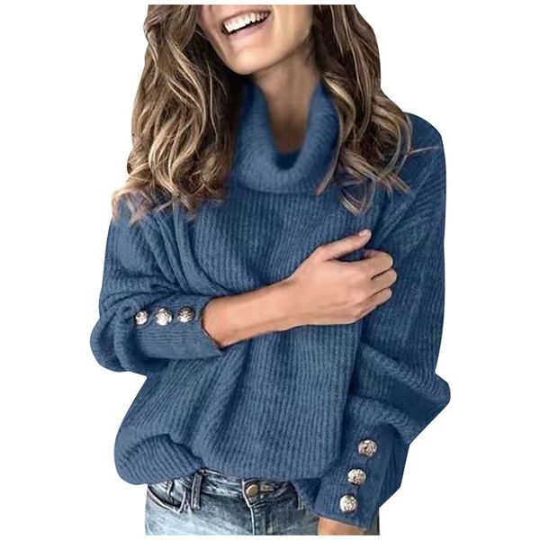 turtleneck sweater women 2019 new autumn winter long sleeve pullover button casual ladies loose knitted sweater pull femme, White;black
turtleneck sweater women 2019 new autumn winter long sleeve pullover button casual ladies loose knitted sweater pull femme, White;black